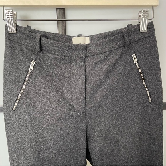 [0] Aritzia Wilfred Dark Grey Wool Knit Structured Trousers with Silver Zippers - Picture 3 of 14